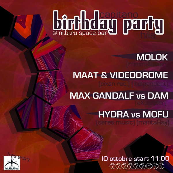 BIRTHDAY PARTY ::::::::: Capitano&Hila @ NI.BI.RU spacebar 10 Oct '09, 23:00