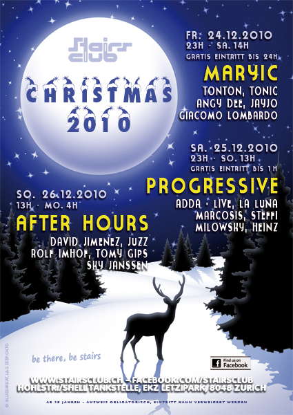 Progressive Christmas at Stairs Club 25 Dec '10, 23:00