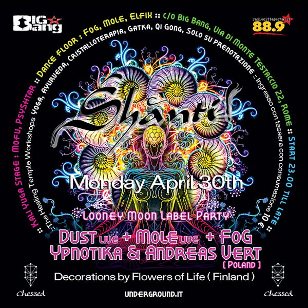 Shanti ! LOONEY MOON RECORDS + FLOWERS OF LIFE Deco 30 Apr '12, 23:30