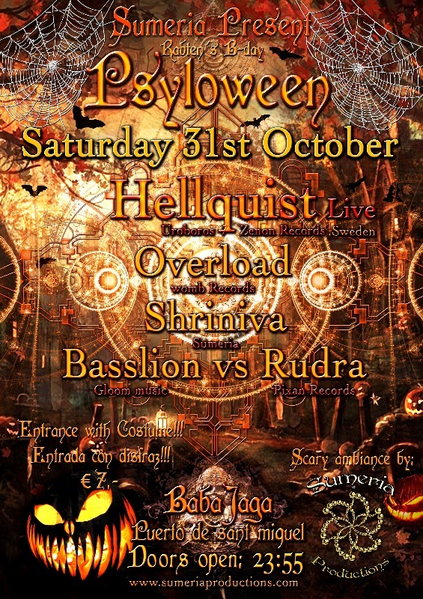 SPooky PSYLOWEEN 31 Oct '15, 23:30