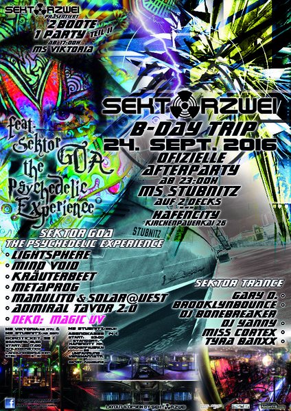 Sektor Zwei B-Day TRIP - offizielle AFTERPARTY@ MS STUBNITZ 24 Sep '16, 23:00