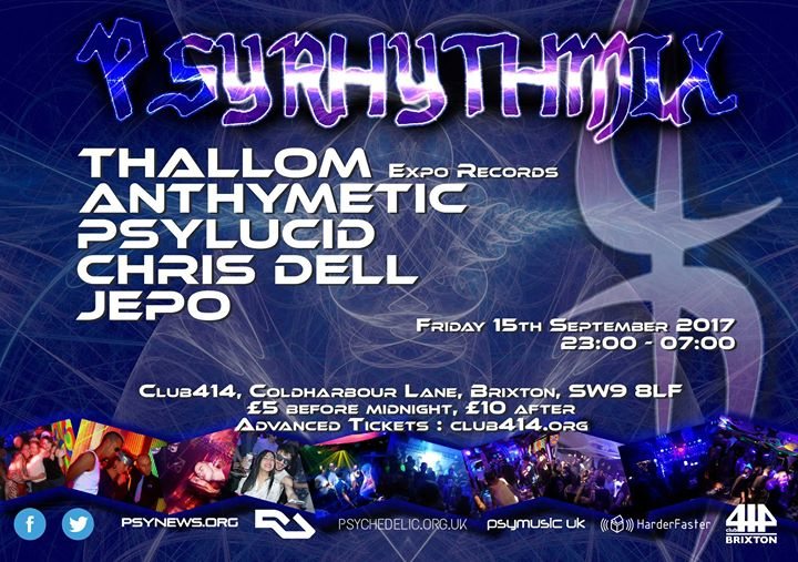 Psyrhythmix - September 2017 15 Sep '17, 23:00