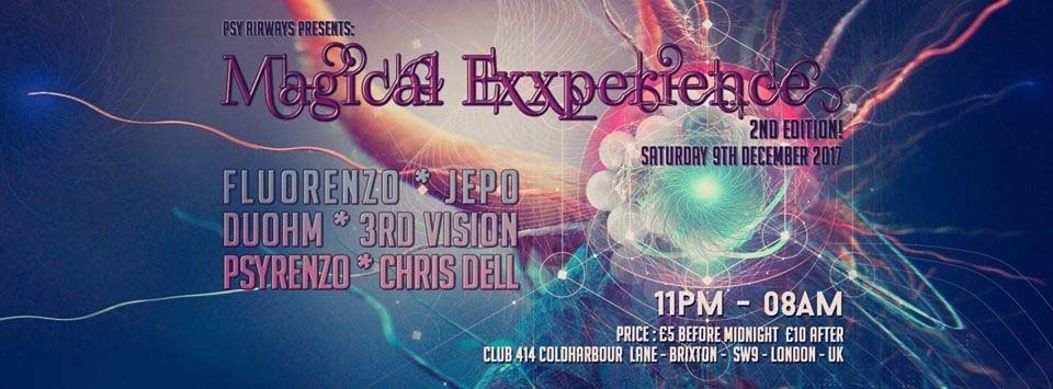Psy Airways Present: Magical Exxperience - 9h of Dec @Club 414! 9 Dec '17, 23:00
