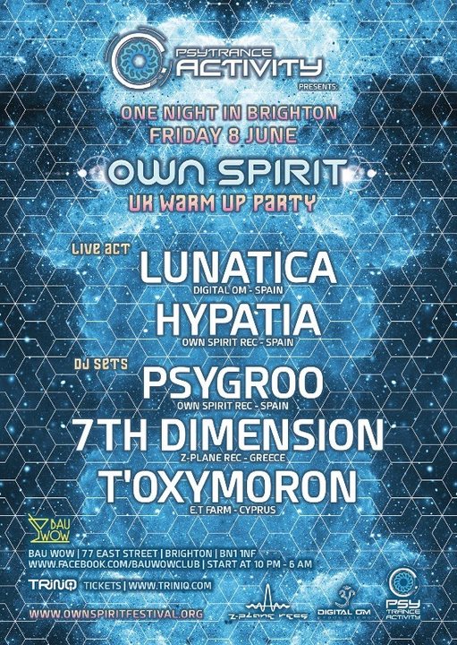 Psytrance Activity x Own Spirit UK Warm Up Party 8 Jun '18, 22:00