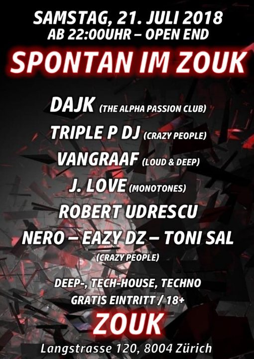 SPONTAN IM ZOUK 21 Jul '18, 22:00