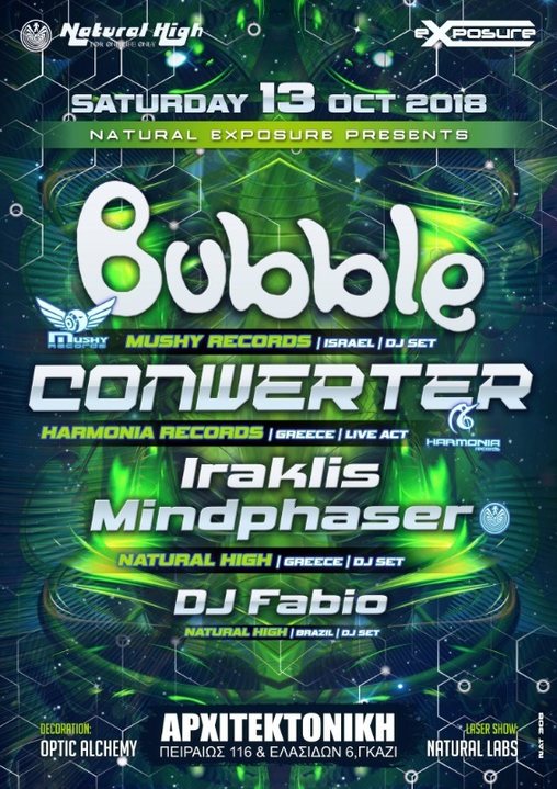 Natural Exposure presents Bubble & Conwerter in Athens !!! 13 Oct '18, 23:30