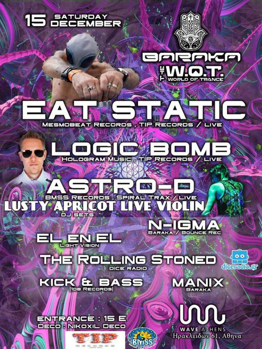 3D Festival Eat Static Logic Bomb Astro-D Live in Athens 15 Dec '18, 23:00