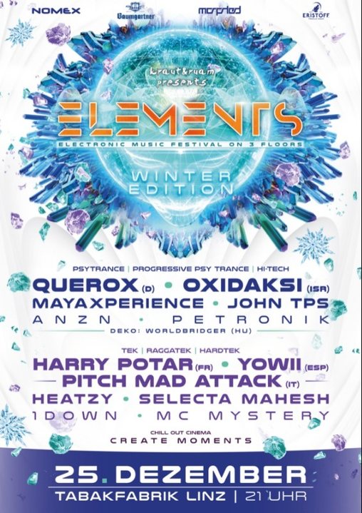 ELEMENTS WINTER FESTIVAL LINZ 25 Dec '18, 21:00