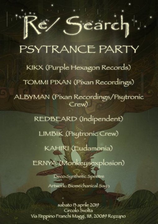 Re / Search - Psytronic Psytrance Party 13 Apr '19, 23:00