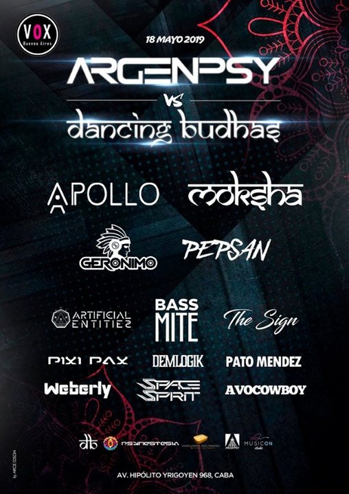 Dancing Budhas & Argenpsy 18 May '19, 23:30