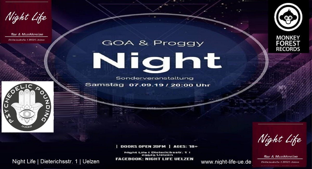 Psychedelic Pounding-Goa&Proggy Night feat 2.Monkey Forest DJ's 7 Sep '19, 20:00