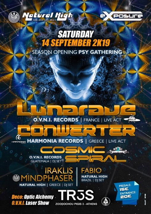 Lunarave / Conwerter & Cosmic Spiral in Athens on Sat 14 Sept !!! 14 Sep '19, 23:30
