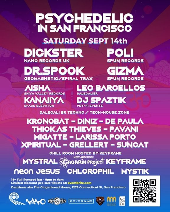 Psychedelic In San Francisco ft. Dickster, Poli+ 14 Sep '19, 20:00