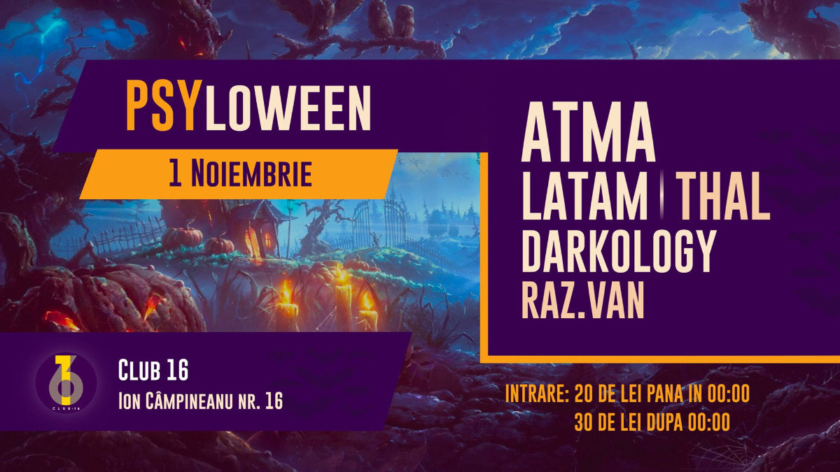 Psyloween 2019 Bucuresti 1 Nov '19, 22:00