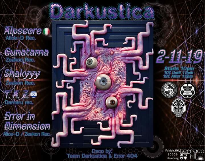 *** DARKUSTICA *** Hitech Producer Night 2 Nov '19, 22:00