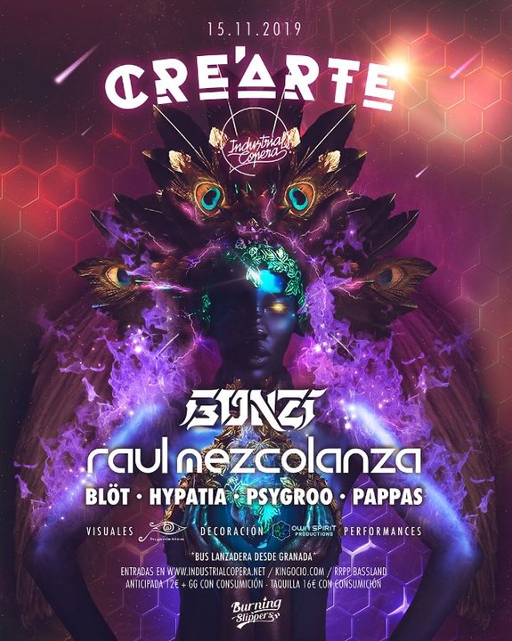 Burning Slippers: Cre´Arte en Industrial Copera (Granada) 15 Nov '19, 23:30