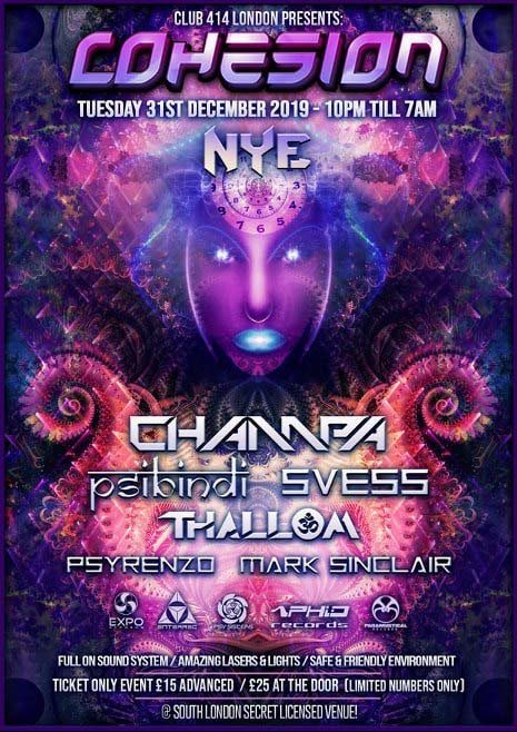 Cohesion (New Year's Eve) 31 Dec '19, 22:00
