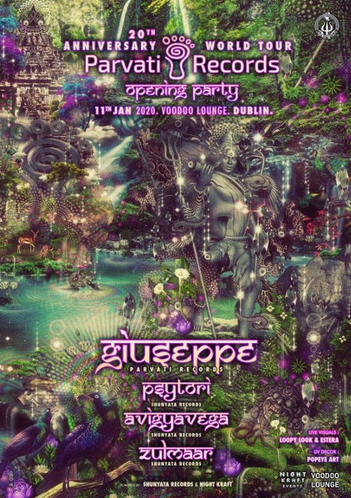 Parvati Records' 20th Anniversary - Dublin 11 Jan '20, 21:00
