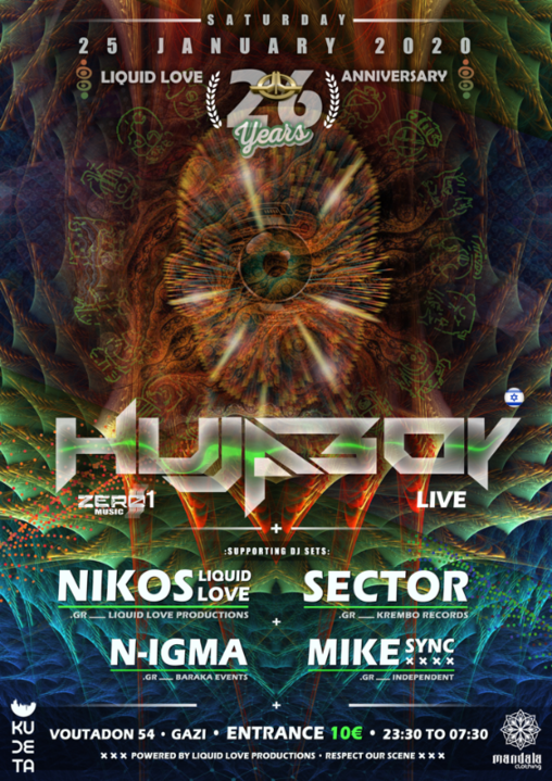 Liquid Love 26th Anniversary Hujaboy Live / 25-1-20 25 Jan '20, 23:30
