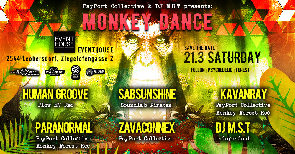 PsyPort Collective & DJ MST present: Monkey Dance 21 Mar '20, 22:00