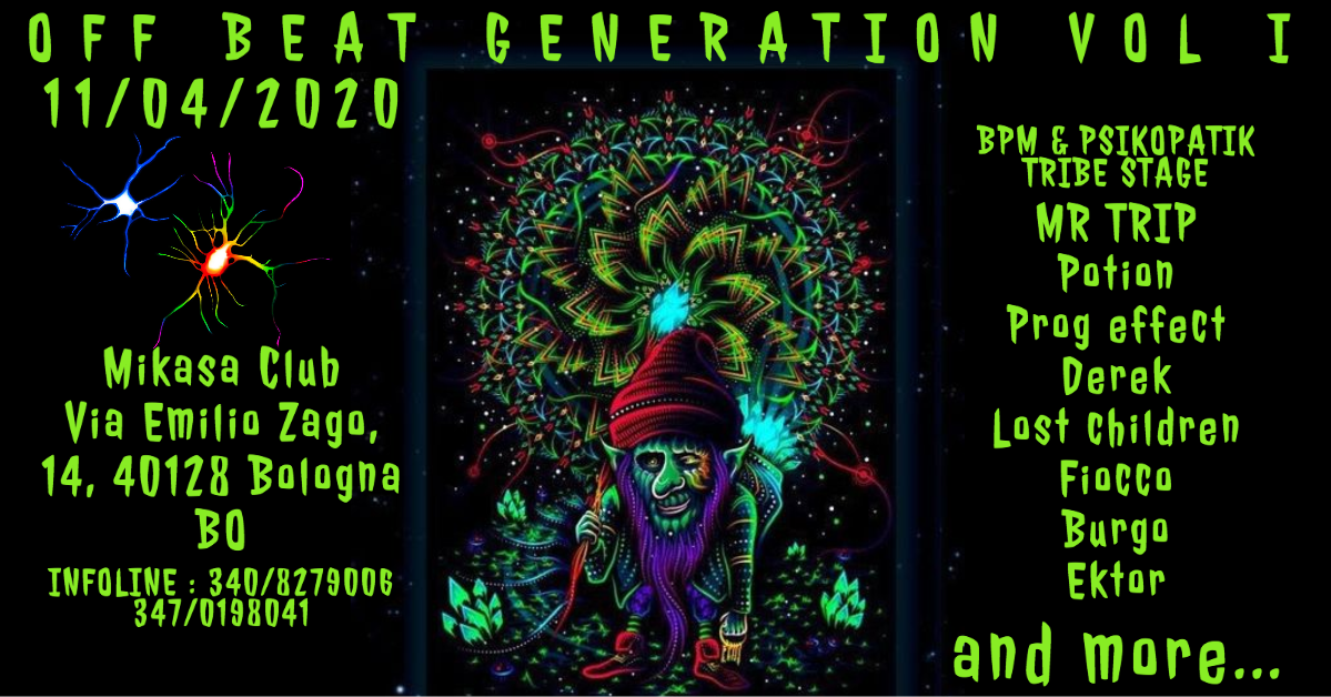 OFF BEAT Generation VOL.1 (Minimal/Progressive Party) 11 Apr '20, 22:00